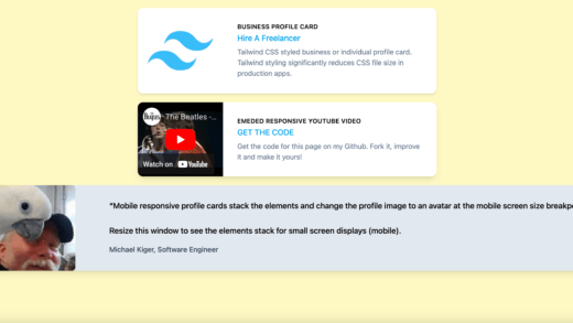 Mobile responsive profile cards styled with Tailwind CSS