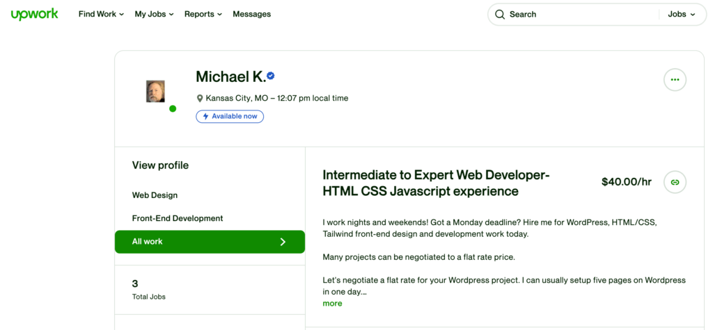 Hire Michael Kiger on Upwork